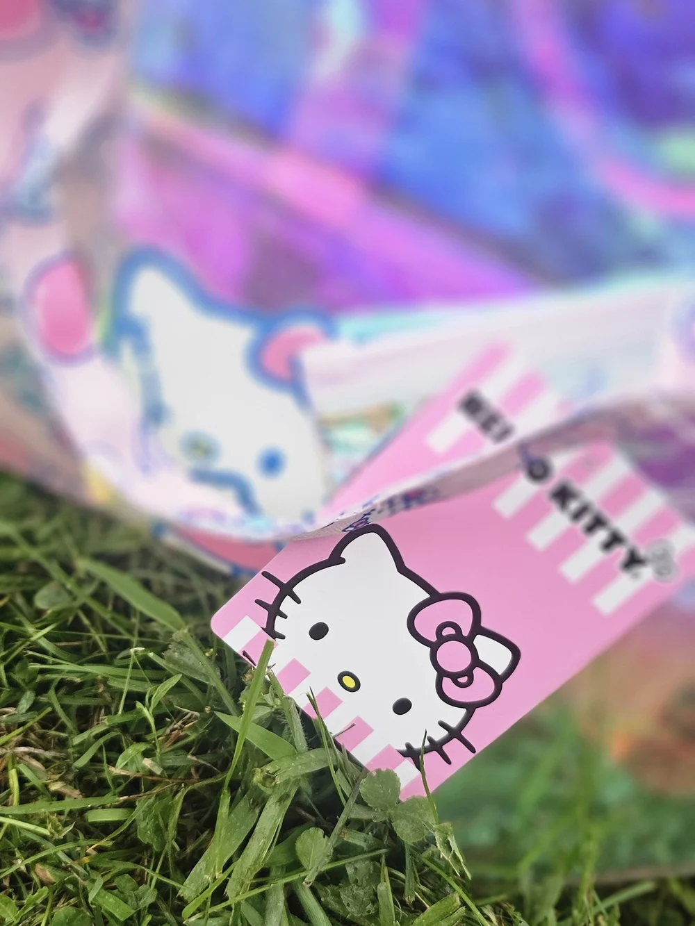 Hello Kitty Holographic Clear Tote with Pink Trim and Character Straps